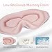 Sleep Mask 3D Eye Mask for Sleeping 100% Light Blocking Eye Covers with Adjustable Strap Night Blindfold for Women Memory Foam Pink