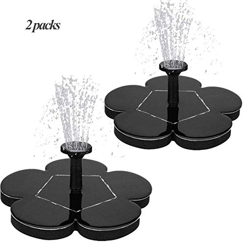 ZAIHW Solar Fountain with 4 Nozzles Free Standing Solar Powered Fountain Pump for Garden, Birdbath, Patio, Pond, Pool (2 Pack)