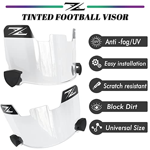 ZIXIOYS Tinted Football Visor, Universal Helmets Fits Youth and Adult Football Helmets (Clear)