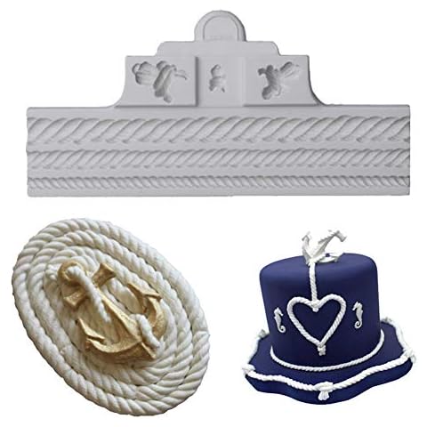 DUBENS Ropes and Knots Silicone Mould for Fondant Cake Decorating, Cupcakes, Sugarcraft, Cookies, Sweets, Cards and Clay Baking Moulds Cover