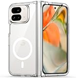 TIANNIUKE Magnetic Case for Google Pixel 9 Pro Fold, Transparent and Yellow Resistant,Compatible with MagSafe,Slim Fit Shockproof Protective Phone Case for Pixel 9 Pro Fold Case (Transparent)