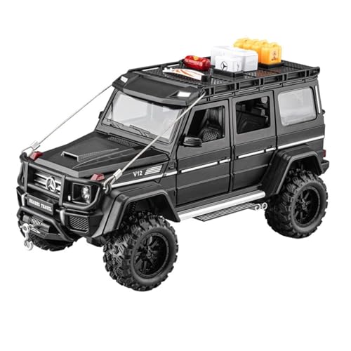 Image of 1:24 Scale Big Brabus G550 4X4 Metal Diecast Car for Kids with Openable Doors, Sound, Light Effects, Pullback Function, Black