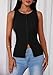 PRETTYGARDEN Women's Ribbed Tank Tops Summer 2025 Open Front Button Down Sleeveless Shirts Going Out Spring Fashion Vest Tops(Black,Small)