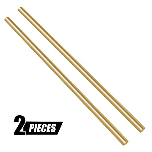 Swpeet 2Pcs 1/4 Inch in Diameter 14 inch in Length Brass Solid Round