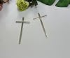 12pcs Slim Acrylic Cross Christening Baptism Confirmation Cake Charm, Acrylic Cross Cake Decoration 4, Silver Mirror