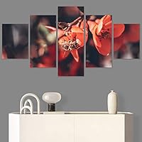 SIGNWIN 5 Panel Canvas Wall Art Bee Closeup Colorful Decorative Elements Fine Art Home Office Insects for Home Decorations Ready to Hang - 60