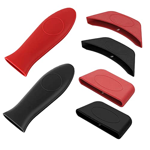 6 Pack Silicone Hot Handle Holder, Heat Protecting Silicone Assist Handle Set for Cast Iron Skillets, Pans, Frying Pans & Griddles, Hot Resistant Pot Holder Sleeves Cookware Handle Cover,Hot Mitt
