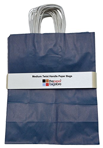 Thepaperbagstore 20 Blue Medium Paper Bags with Handles, 25x11x31cm, Colourful Paper Gift Bags for Adults and Kids - Image 3