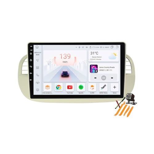 Autoradio Fiat 500 Android 13 pour écouter votre musique en Bluetooth et naviguer en ville