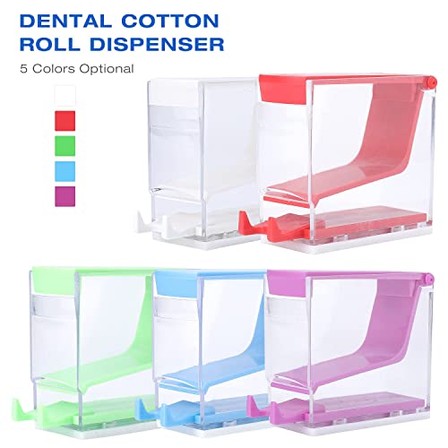 Faruijie ANYAMIANJUANHE-BLUE Dental Cotton Roll Dispenser Holder Organizer Hygienic Cotton Roll Divider Professional Clinic Home Use Transparent Press Type thumb #4