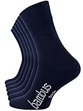Chaussettes pour diabétiques Vincent Creation Lot de 6 paires de chaussettes BAMBUS - pointe remaillée main - sans élastique - pour les hommes et les femmes (39-42, 6 Paires - bleu marine)