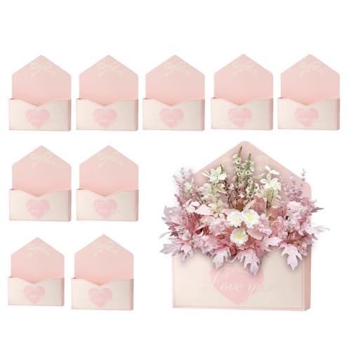 Cajas de sobre para ramos en San Valentín y decoración de mesas festivas