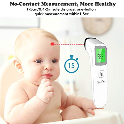 Medical Forehead Thermometer for Fever, Digital Infrared Non-Contact Thermometer with Instant Accurate Reading, Fever Alarm and Memory Function, for Baby, Kids and Adults