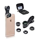 Apexel 5 in 1 HD Camera Lens Kit 198 Degree Fisheye Lens/0.63x Wide Angle/15x Macro Lens/2X Telephoto Lens/CPL Lens for iPhone 6/6s Plus SE Samsung Galaxy S7/S7 Edge S6/S6 Edge and most Smartphone