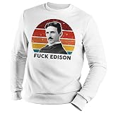 Retro Fuck Edison Tesla Lover Sudadera Blanco Unisex Size S