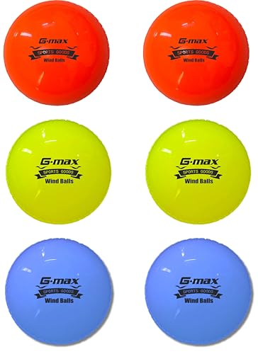 Image of G-Max Soft PVC Cricket Wind Balls | Orange |Pink| Yellow | Indoor & Outdoor Practice Ball | Street, Beach & Training Cricket | Pack of 6