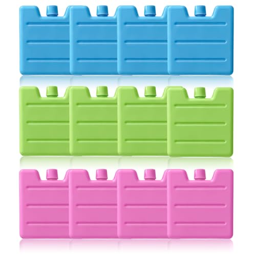 BOOSHMall 12x Mini-Kühlakku Kleine Kühlakkus Kühlbox für Kühltasche Kühl-Akku - Platzsparende Kühlelemente für Picknick Angeln Reisen Camping (bunt - S)