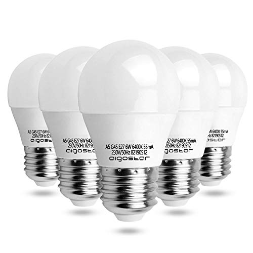 Preisvergleich Produktbild Led E27 G45, 5 Stück (Kaltweiß, 6W-G45)