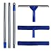 Produktbild MASTERTOP 2-in-1 Fensterwischer Abzieher Profi, inkl1 Gummi-Wischerkopf,1 Ersatztuch,1 Mikrofaserkopf,1 Verlängerungsgriff,Fensterabzieher für Hohe Fenster,Auto,Glas