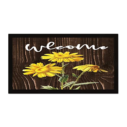 Décoration murale sunflower pour raviver un mur terne avec ce cadre en bois vintage