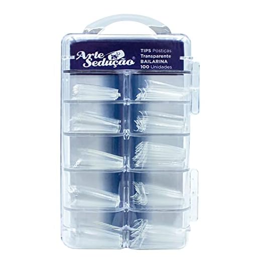 Tips Unhas Postiças para Alongamento Bailarina Realista Transparente, Arte Sedução, 100 Unidades
