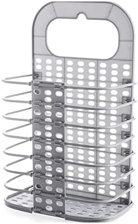 Foldable Dirt Portable Plastic Wall-Mounted Storage Basket Bathroom Laundry Basket Dirty Clothes Storage Basket (Color : D) (D) image 2
