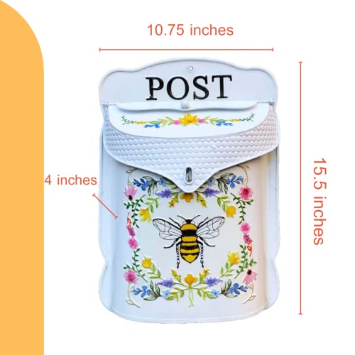 First Of A Kind Wall Mount Mailbox - 15.5" Vintage & Distressed Style Post Box, Farmhouse Mail Box For Outside - Unique Metal Wall Decor - Safe & Decorative #TOP1