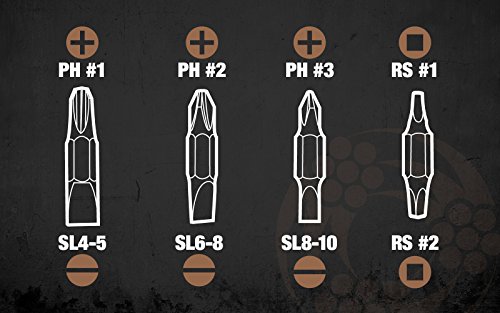 Image of Southwire 59723940 12-In-1 Multi-Bit Screwdriver; Interchangeable Bits; Comfort Grip Handle; hex 1 /4 inch; 5 /16 inch; 3 /8 inch; Phillips #1;2;3; slotted SL4-5;SL6-8;sl8-10; and square #1;2