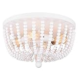 Wood Bead Chandelier 4 Lights