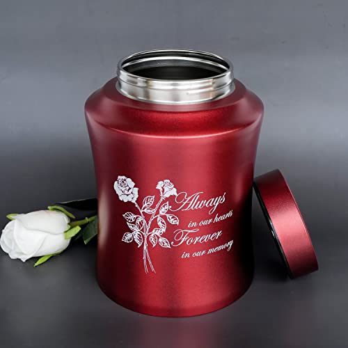 Image of Customized Large Cremation Urns for Human Ashes, for Adult Female | 160 lbs Capacity, Stainless Steel Material, Laser Engraving Name, For Adult Female, Sealing Well & Durable, Sympathy Gift