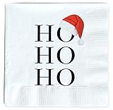 Santa Napkins Funny Christmas Napkins Paper Cute Fun Holiday Party Napkin 40 Pack, Disposable 6.5 Inches Dinner Parties, Cocktail, Luncheon, Lunch Buffet, Appetizer, Dessert