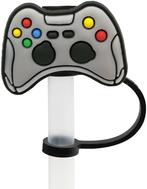 Miniatura 4 de Tapa grande de 0.394 in para popote de videojuegos Stanley Cup de 40 oz 30 oz de silicona de dibujos animados de paja tapas de paja tapas