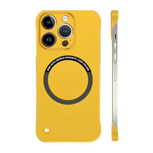 Frameless Matte Ultra Thin Magnetic Slim Case for iPhone 16 Pro Max, 16/15/14/13, Hard Pc Slim Case Compatible with Magsafe, Min