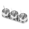 Spice Dispenser Jar, Keukenset van 3 Roestvrij staal Spice Jar Spice Rack Zoute Peper Sugar Opslag met gehard Glazen…