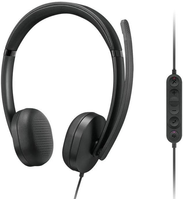 Lenovo Wired VoIP Headset 5000 for Microsoft Teams – USB C & USB A Plug and Play, AI Noise Canceling Microphone, Lightweight Over Ear Design, Certified for Teams, Works with Zoom & Webex