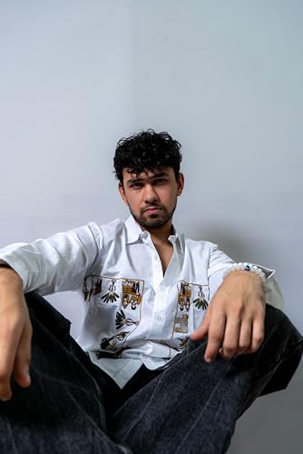Image of The Tribal Fair Men's Shirt Ethnic Printed Casual Regular Fit Lightweight Breathable Comfortable Fabric Full Sleeve Stylish Shirt for Men