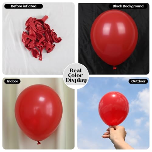 Image of Togvu Red Balloons, 50Pack 5 Inch Small Mini Matte Red Latex Party Balloons for Valentine's Day Anniversary Cherry Birthday Graduation Casino Patriotic Party Decorations Supplies
