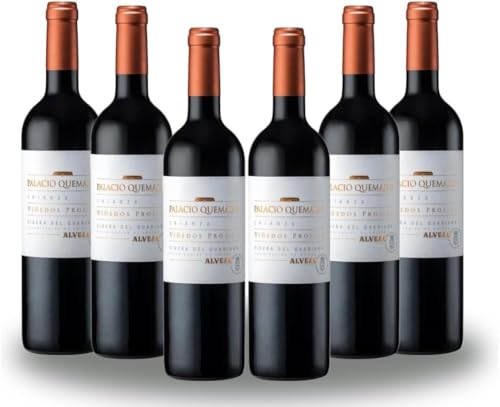 PACK 6 - Palacio Quemado Crianza 2022 D.O. Ribera del Guadiana 75 cl – Vino Tinto Moderno y Elegante – 95% Tempranillo y 5% Cabernet Sauvignon