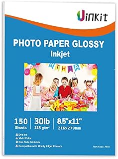 Glossy Thin Inkjet Paper 8.5x11 Inches 115gsm 30lb for DIY Chip Bag and Print Brochure Flyer for Inkjet Printer Use DYE INK (150)