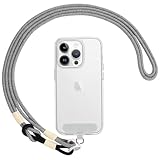 Coiwxmoi Handyband Universal zum Umhängen Kordel Kette,Handy Lanyard mit Stück Universelles Patch, Phone Lanyard mit Robuste Haken Kompatibel mit alle Smartphones,Abnehmbar - Schwarze und weiße Wellen