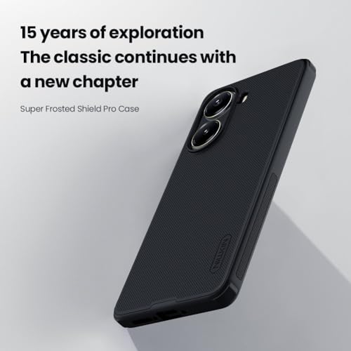 Image of Nillkin Case for Xiaomi Poco X7 Pro 5G (6.67 inch Inch) Super Frosted Shield Pro Hard Back Soft Border (PC + TPU) Shock Absorb Cover Raised Bezel Camera Protect PC Black Color