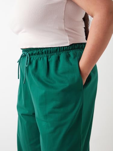 Image of Bewakoof Women's High Rise Air 1.0 Terry Solid Oversized Fit Plus Size Joggers