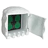 vidaXL Juego de 4 Enchufes de Jardn con Cubierta Resina Impermeable Blanca