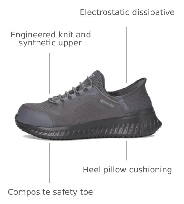 Image of Skechers Men's Tilido Troxin ESD Composite Toe Bungee Slip-On Work Shoe