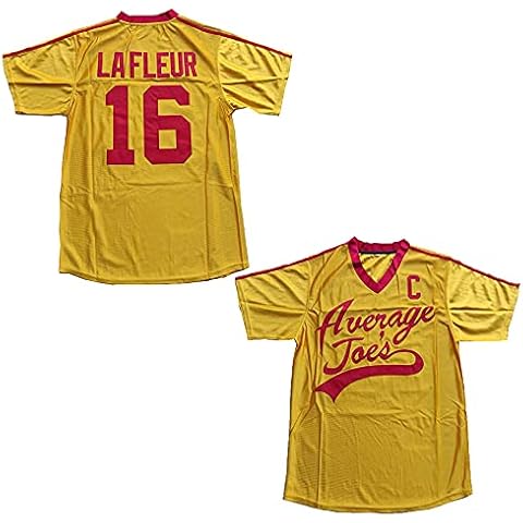 TKJPYWYH Peter Lafleur 16 Average Joe's Dodgeball Movie Baseball Jersey, Stitched Athletic Men's T-Shirt Jersey Yellow S-3XL, 16 Lafleur Yellow, XXXL Cover