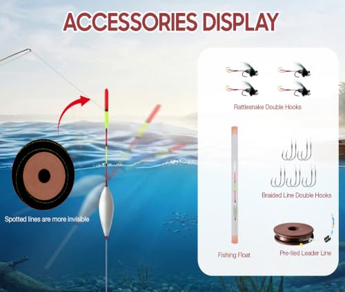Caña de Pescar Telescópica Tenkara Ultraliviana Fibra de Vidrio wisbait Modelo wisbait0330 11.8 pies Kit de Caña de Pescar Fly Fishing miniatura 5