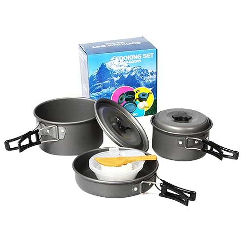NULYLU All-in-one Camping Cookware Kit Folding Pot Pan Set Cooking Utensil Set Outdoor Camping Accessories Camping Stoves Travel Set