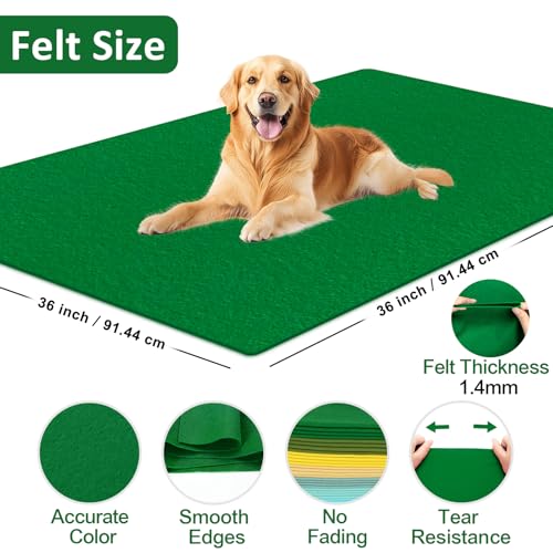 Image of XSEINO Emerald Green Large Felt Fabric 36 inch X 36 inch(1 Square Yard), 1.4 mm Thick Soft Felt Fabric Sheet for Crafts, Green Series Colors Soft Nonwoven Fabric, Fit for Decoration, Sewing, DIY Crafts