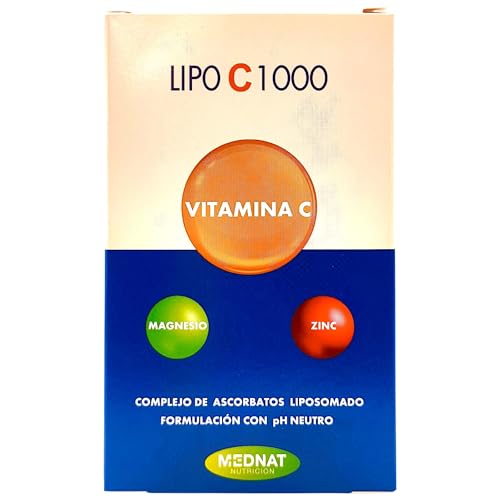Mednat Lipo C 1000 60 Cápsulas - Con Vitamina C Liposomal, Magnesio y Zinc - Protección Antioxidante y Ayuda a Disminuir la Fatiga y Cansancio