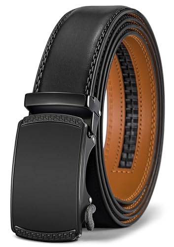 Image of Men's Belt,Bulliant Leather Adjustable Belt for Men Dress Casual 1 3 /8,Trim to Fit